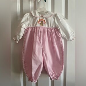 Petit Ami Pink and White Kids One Piece Bodysuit